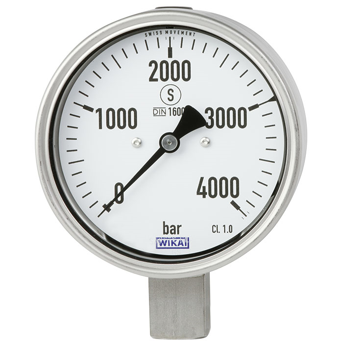 WIKA型號(hào) PG23HP-P 波登管壓力表，不銹鋼材質(zhì) 高達(dá)600 MPa的高壓應(yīng)用，重負(fù)載型