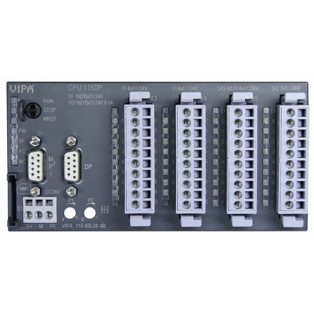 德國VIPA中央處理器115-6BL24-CPU115、32KB，16DI，12DO，4DIO，50KHZ PWM，PROFIBUS-DP